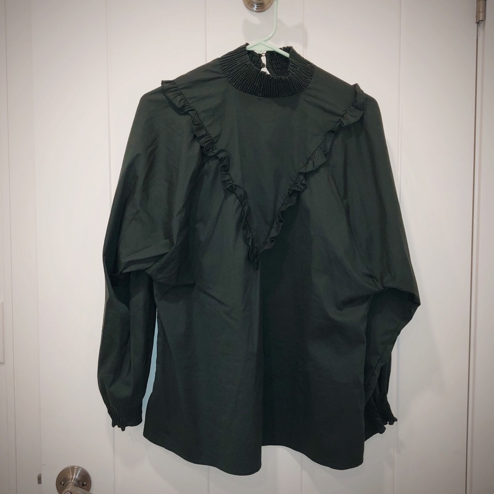 ZARA High-Neck Stretch Shirt